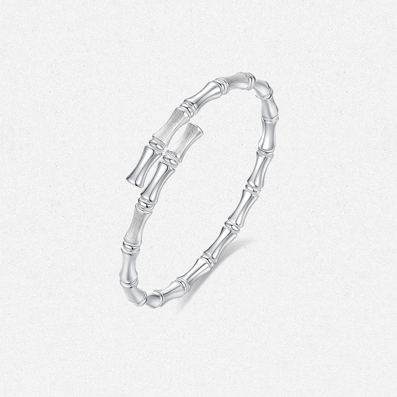 S990 Silver Bamboo Open Bangle