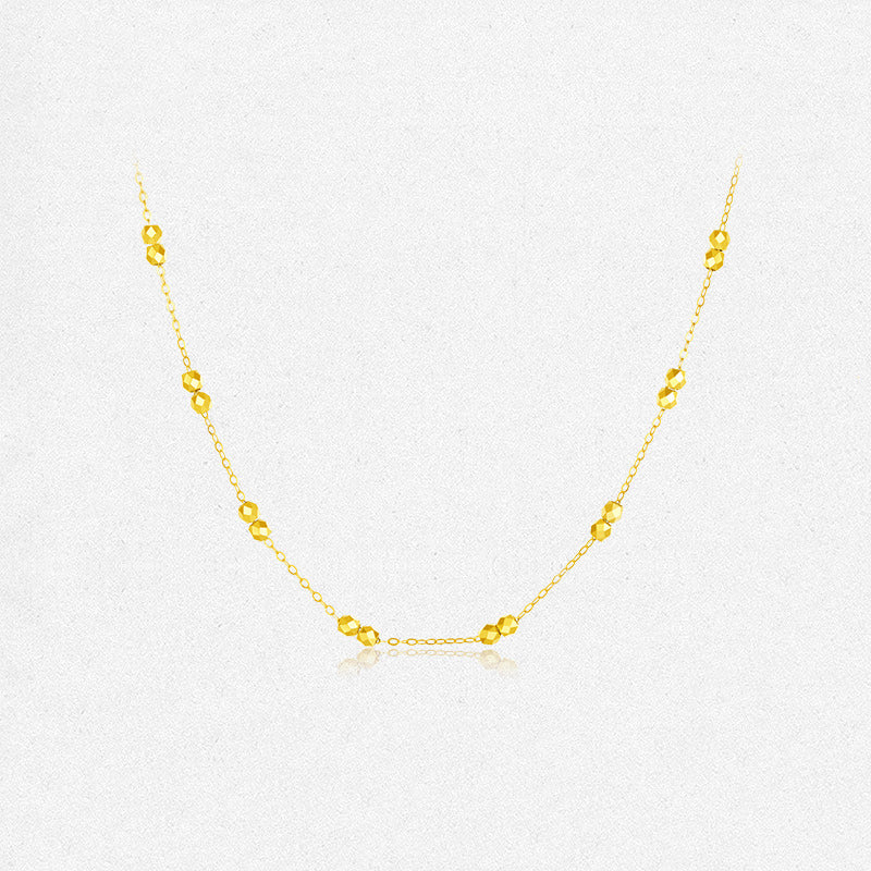 18K Gold Small Bead Necklace