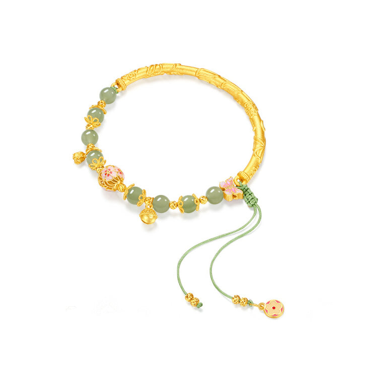 S925 Silver Hetian Jade Peach Blossom Bracelet