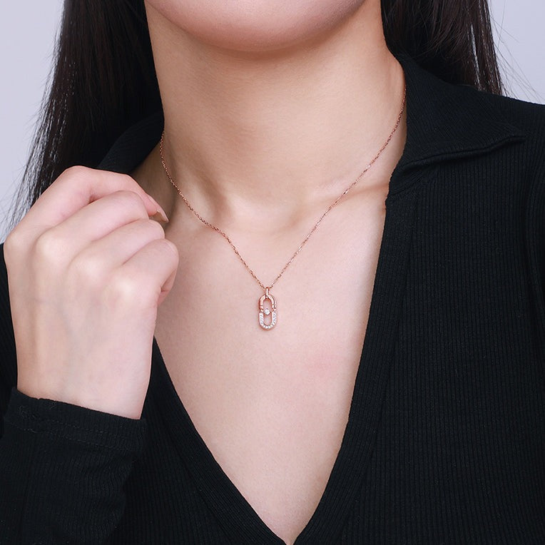 Urban monologue Series Vòng cổ nam châm Đôi Kim Cương Vàng 18K
