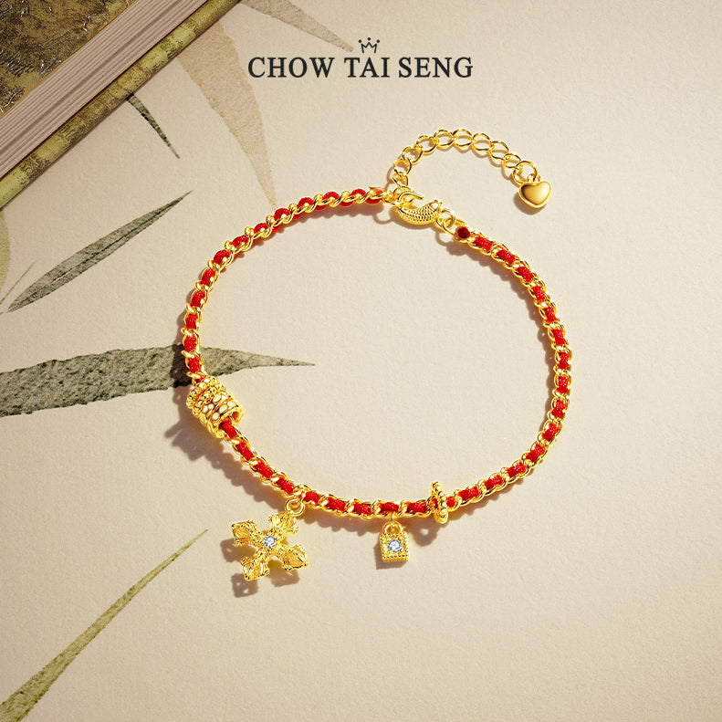 S925 Silver Zircon Cross Guard Vajra Red String Bracelet