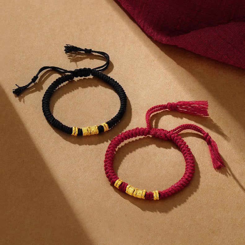 24K Gold Six-syllable Mantra Couple Bracelets
