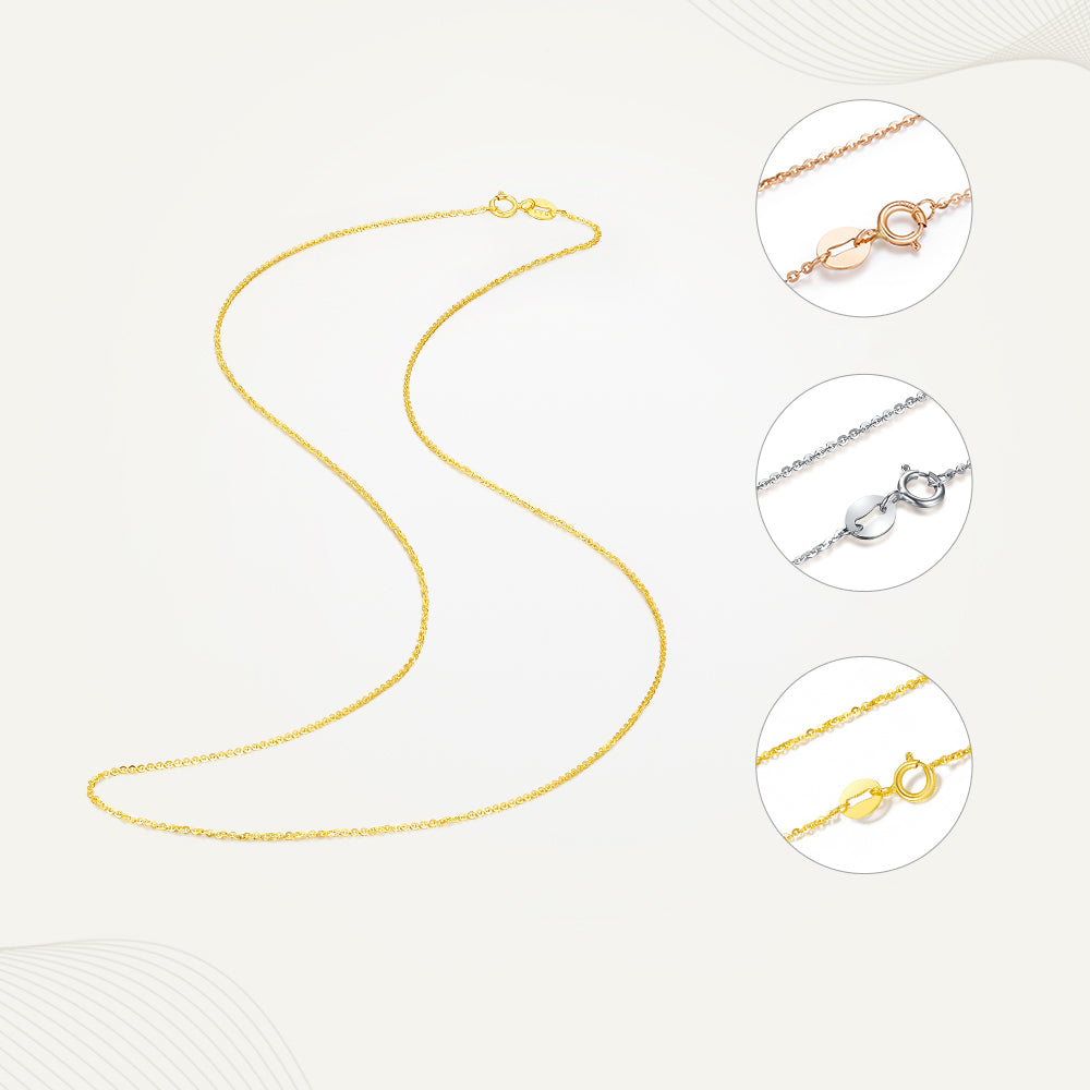 18K Gold Trace Chain Basic Necklace