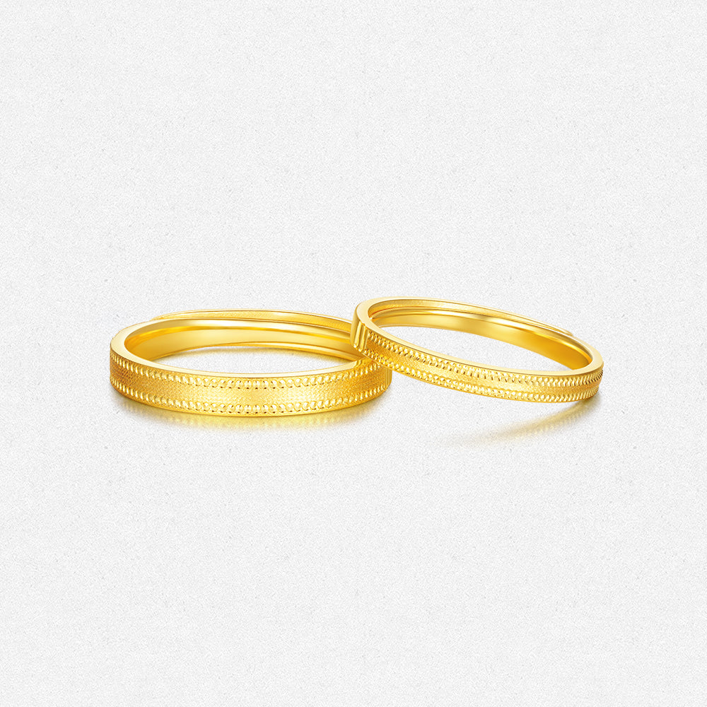 24K Gold Space-time Bond Couple Rings