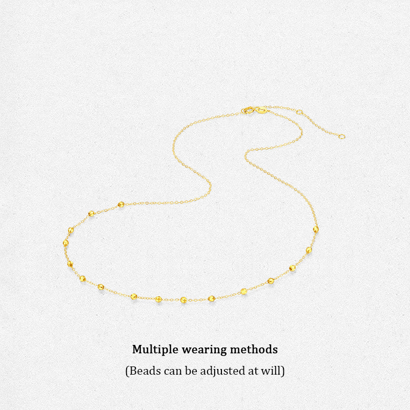 18K Gold Small Bead Necklace