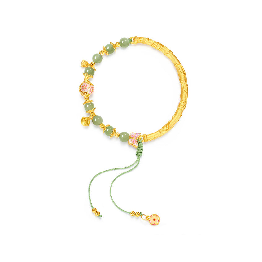 S925 Silver Hetian Jade Peach Blossom Bracelet