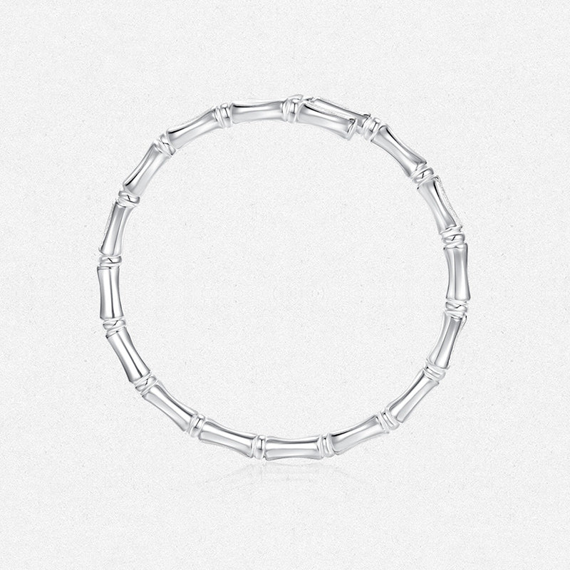 S990 Silver Bamboo Open Bangle