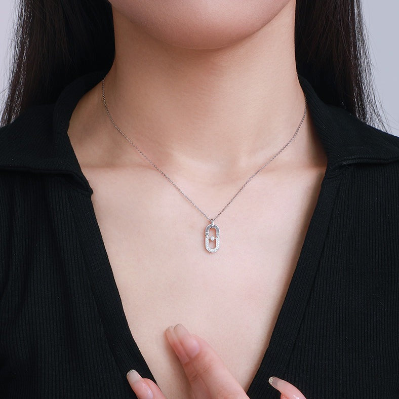 Urban monologue Series Vòng cổ nam châm Đôi Kim Cương Vàng 18K