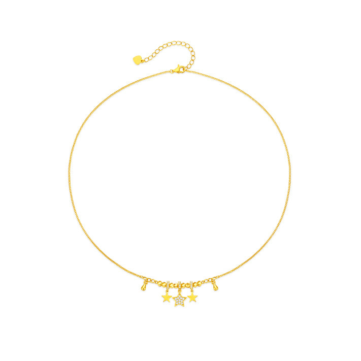 S925 Silver Zircon Wishing Star Necklace