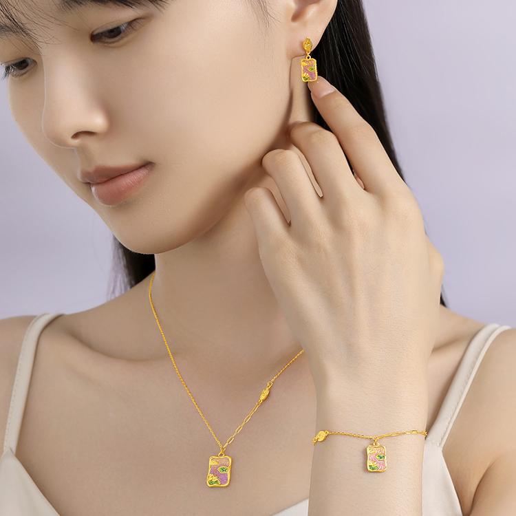 Monet Garden Series 24K Gold Water Lilies Lotus Earrings