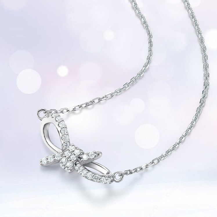 S925 Silver Bow Knot Necklace