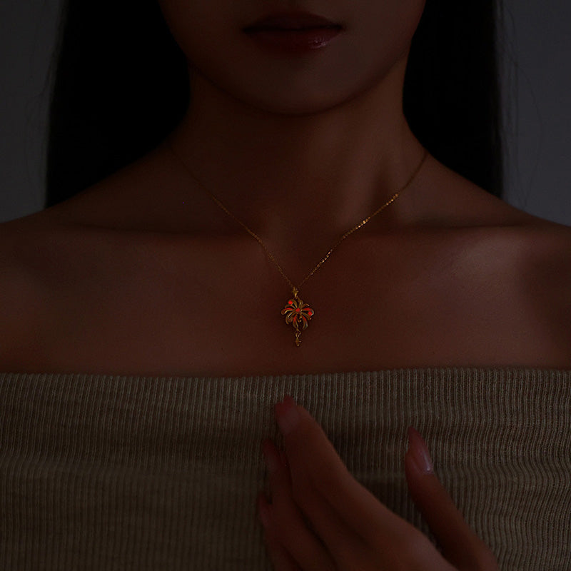 24K Gold Luminous Enamel Romantic Fireworks Pendant