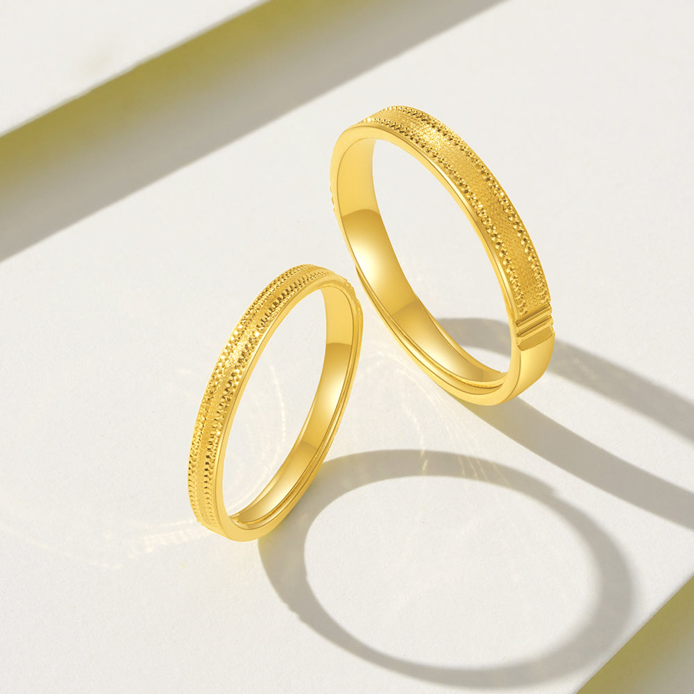 24K Gold Space-time Bond Couple Rings