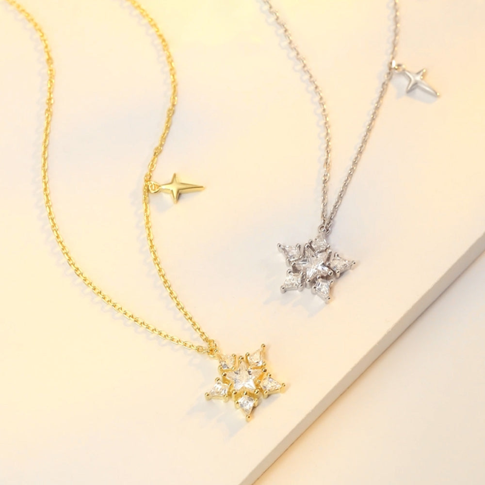 S925 Silver Zircon Lucky Star Necklace