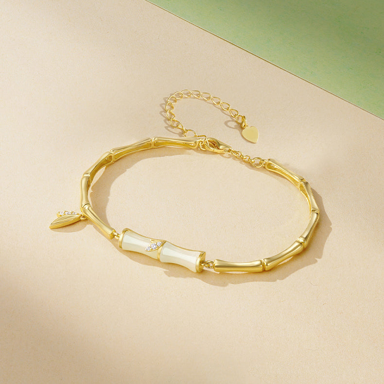 S925 Silver Hetian Jade Bamboo Bracelet