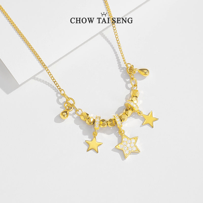 S925 Silver Zircon Wishing Star Necklace