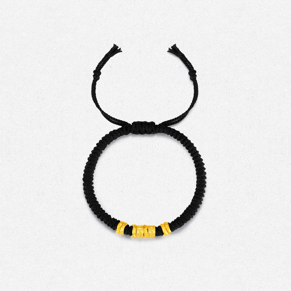 24K Gold Six-syllable Mantra Couple Bracelets