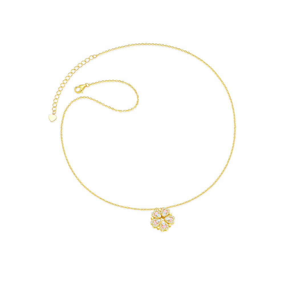 S925 Silver Transformable Peach Blossom Heart Necklace
