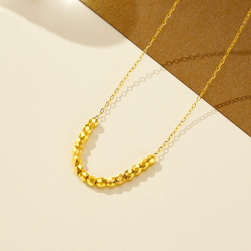 18K Gold Small Bead Necklace