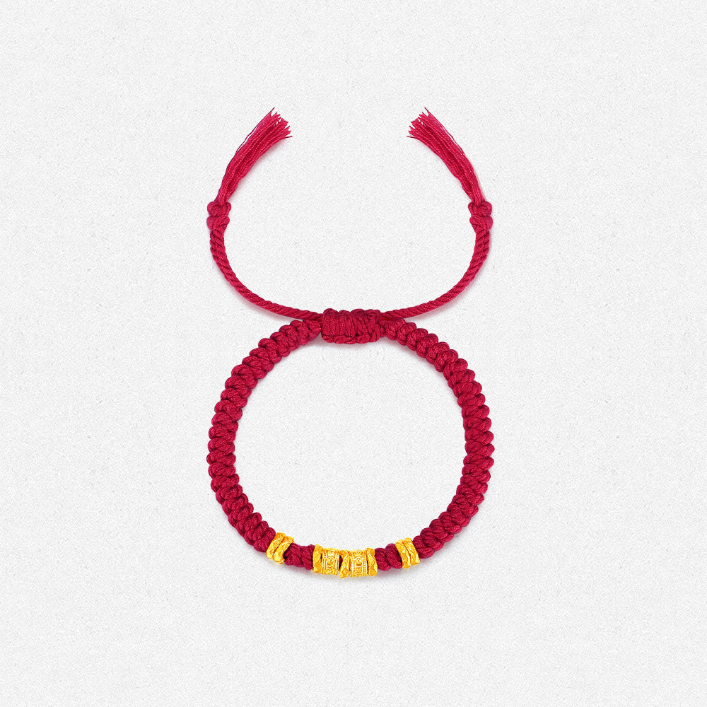 24K Gold Six-syllable Mantra Couple Bracelets