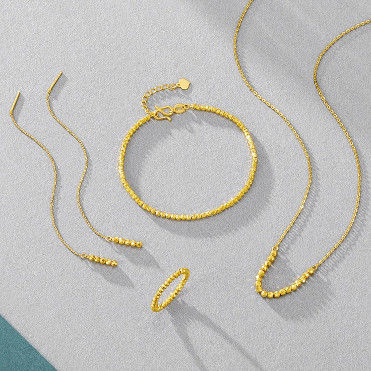 GOLDEN LIFE 24K Gold Club Shining Beads Bracelet