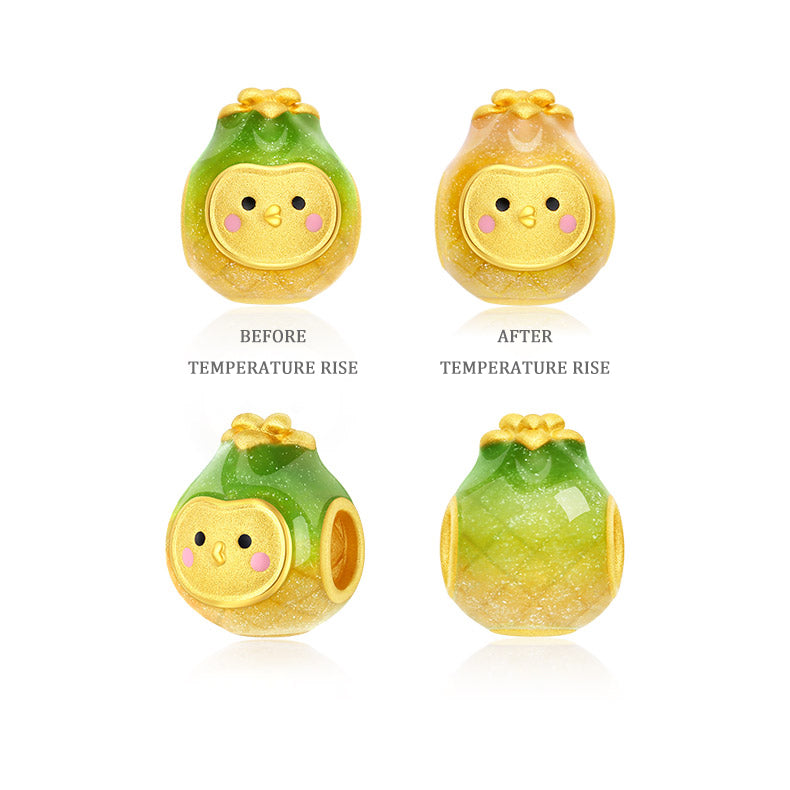 24K Gold Temperature Color Changing Enamel Fun Fruit Charm