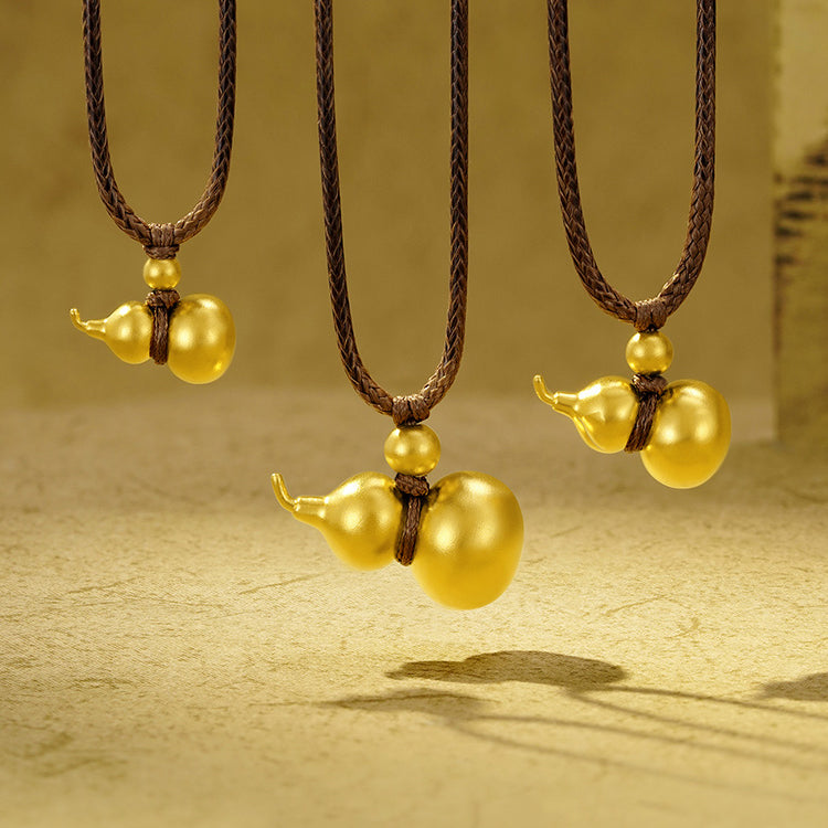 24K Gold Lucky Blessings Calabash Gourd Necklace