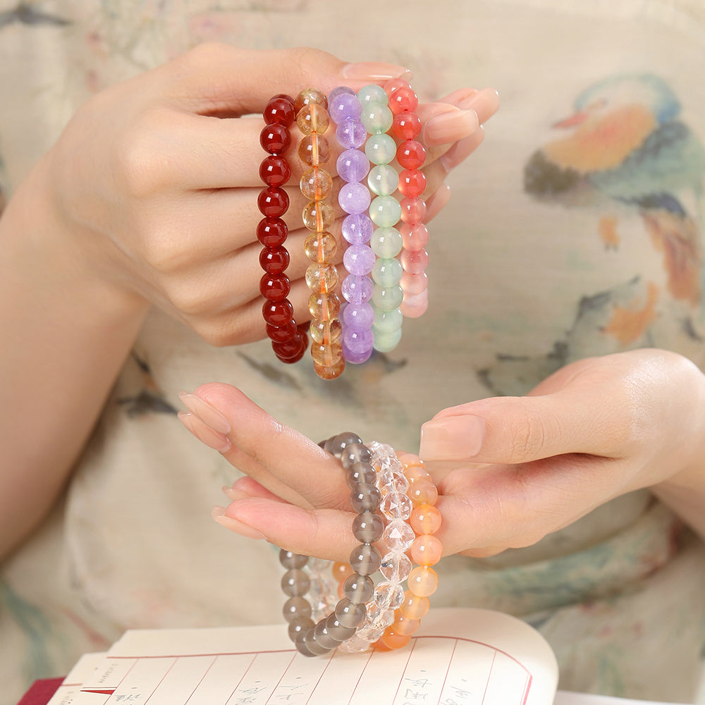 Colored Gemstone Crystal Beaded Bracelet for Charm