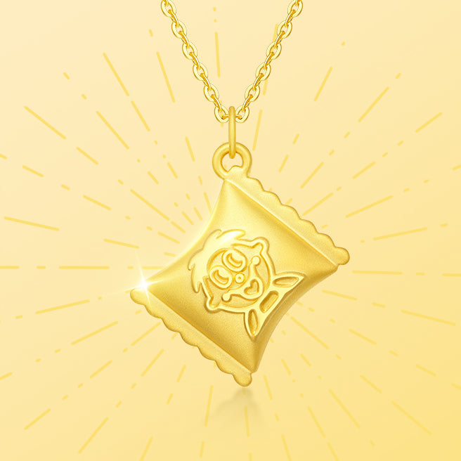 Want Want Co-branded Series 24K Gold Wangzai Milk Candy Pendant