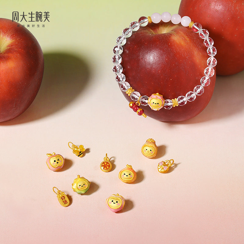 24K Gold Temperature Color Changing Enamel Fun Fruit Charm
