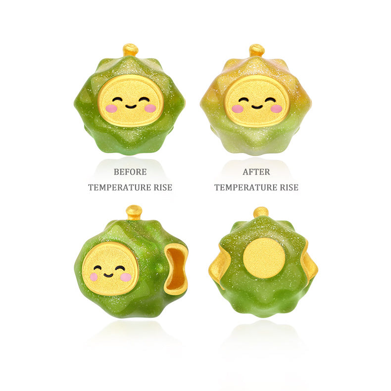 24K Gold Temperature Color Changing Enamel Fun Fruit Charm