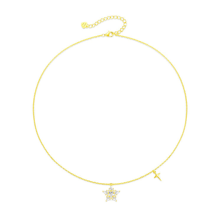 S925 Silver Zircon Lucky Star Necklace