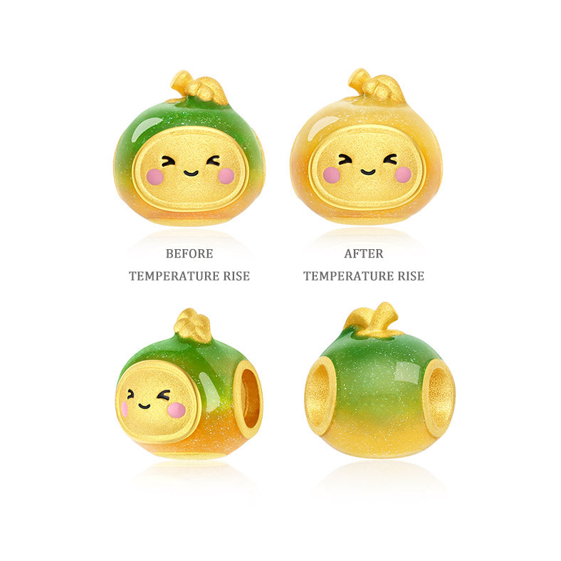 24K Gold Temperature Color Changing Enamel Fun Fruit Charm