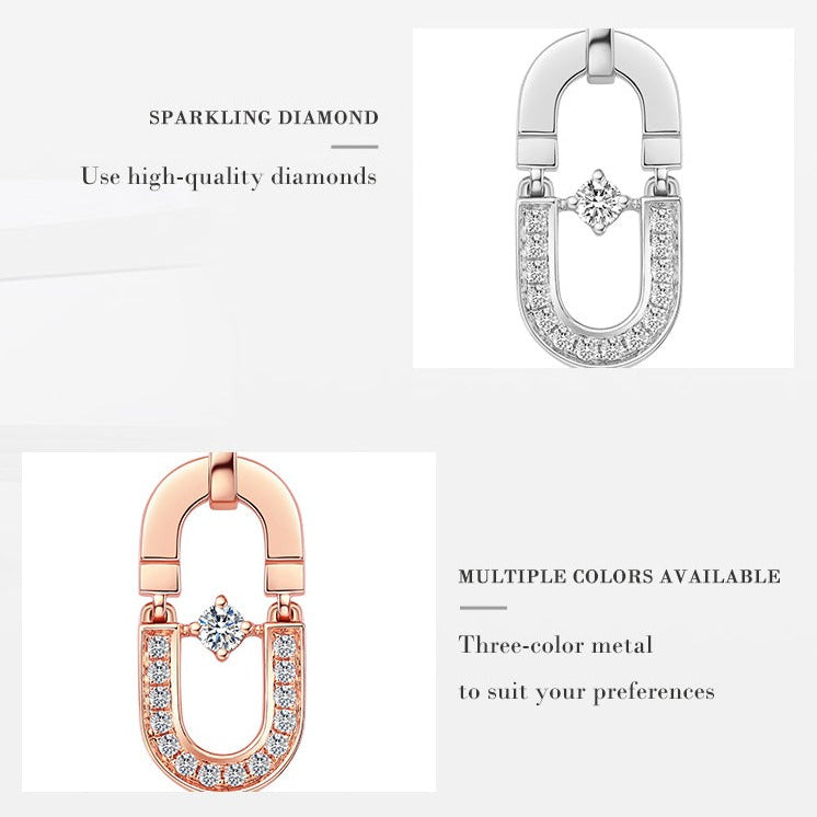 Urban monologue Series Vòng cổ nam châm Đôi Kim Cương Vàng 18K