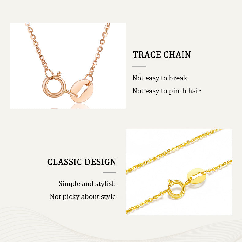 18K Gold Trace Chain Basic Necklace