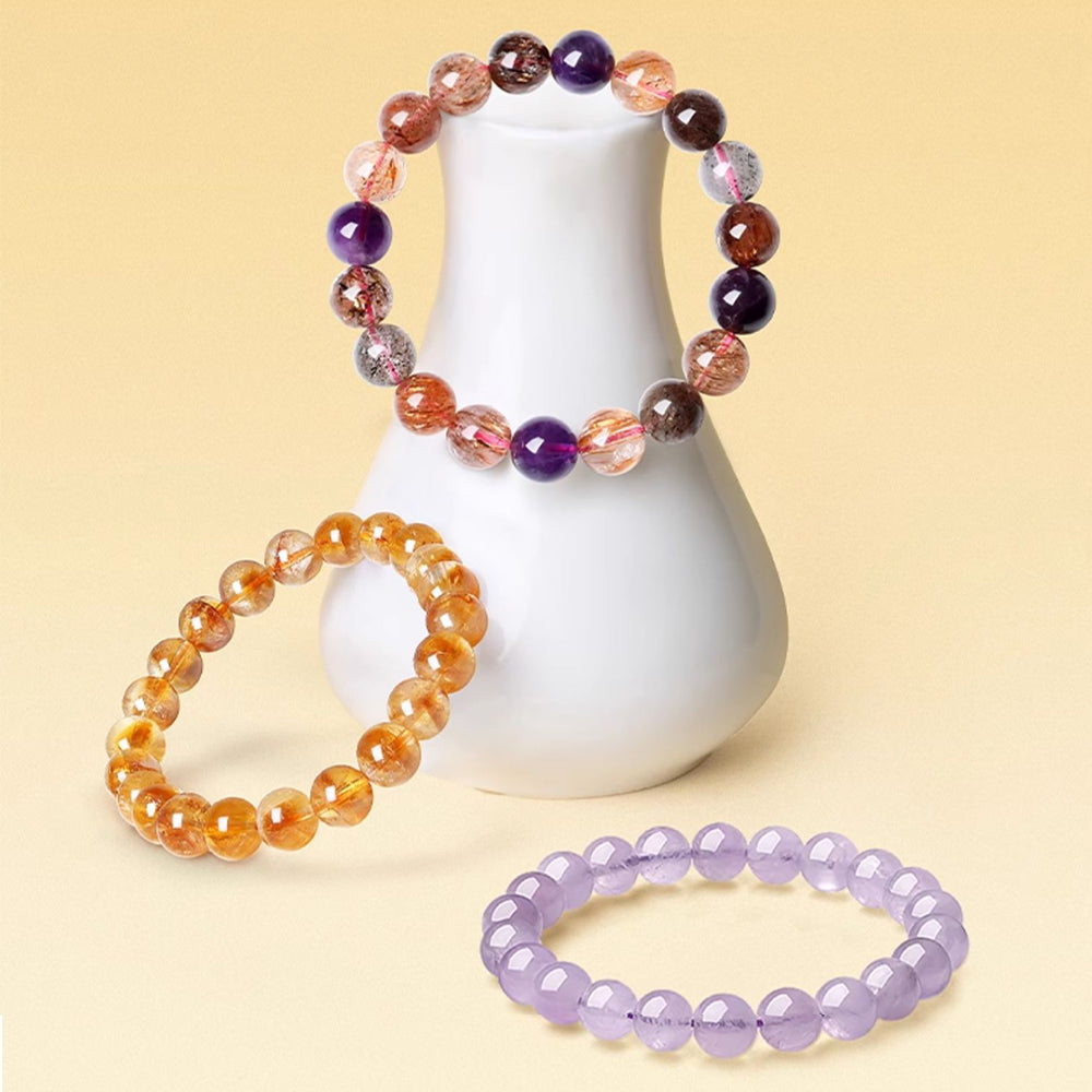 Natural Energy Colored Crystal Beaded Bracelet