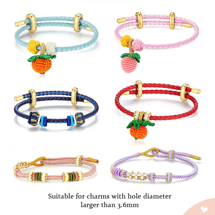 DIY Colorful Adjustable Braided Bracelet for Charm