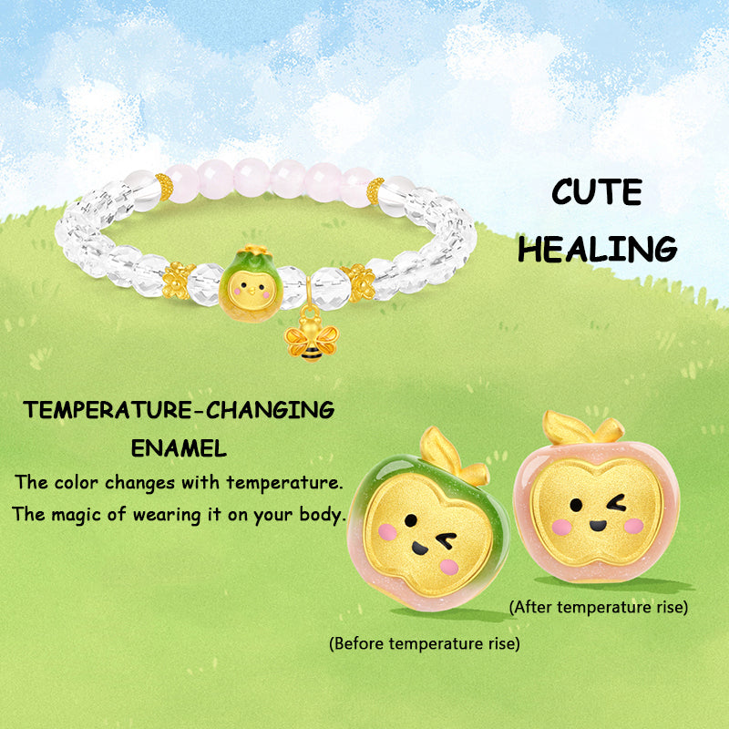 24K Gold Temperature Color Changing Enamel Fun Fruit Charm