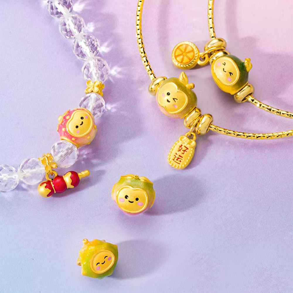 24K Gold Temperature Color Changing Enamel Fun Fruit Charm