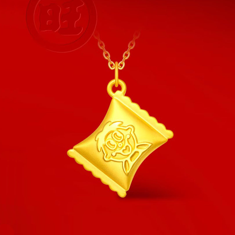 Want Want Co-branded Series 24K Gold Wangzai Milk Candy Pendant