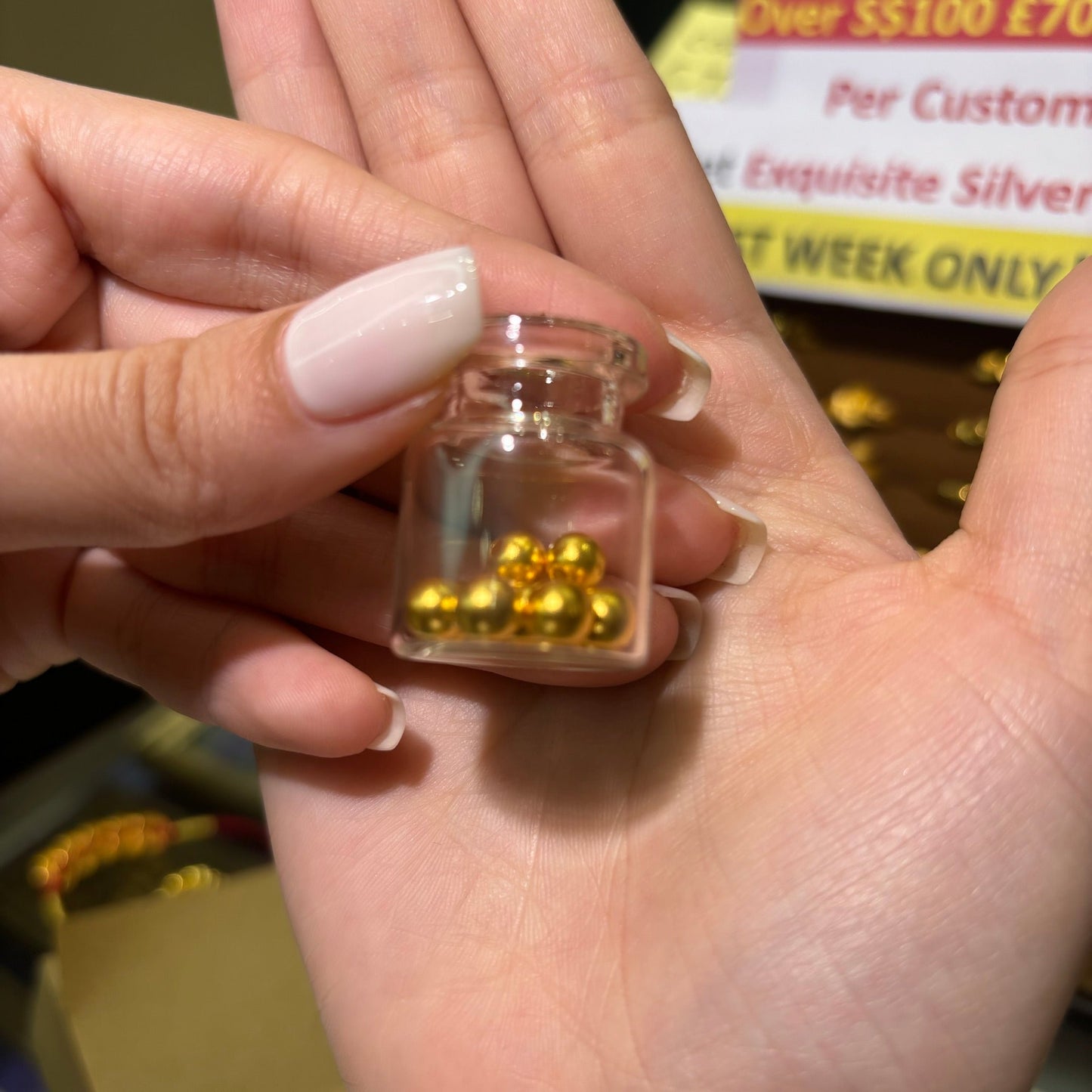 Au999 Pure Gold 24K Gold Bead for DIY Bracelet