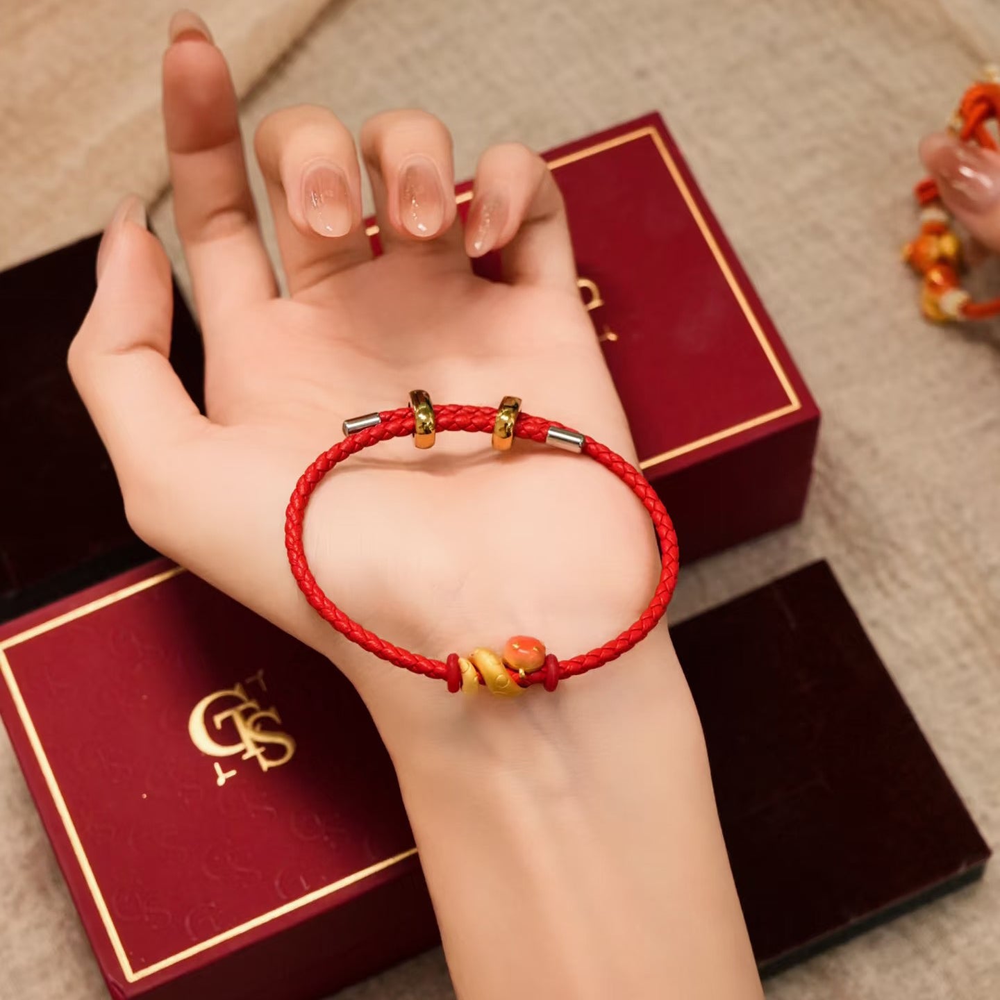 First Series 24K Gold Luminous Enamel Curling Snake Charm