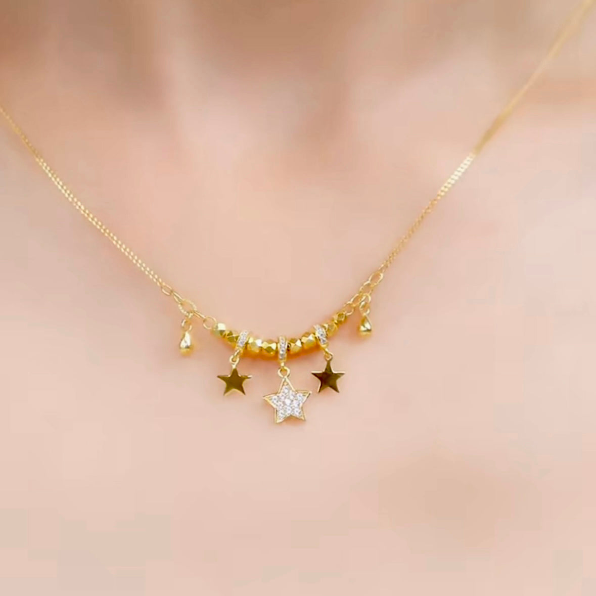 S925 Silver Zircon Wishing Star Necklace