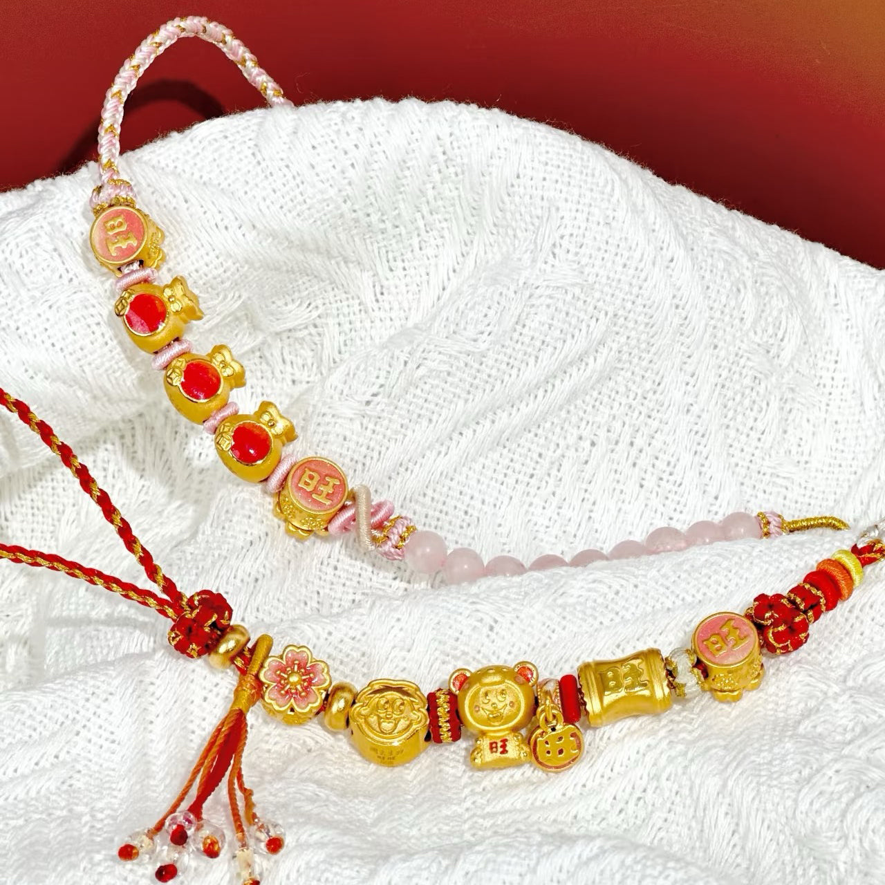 Want Want Co-branded Series 24K Gold Lucky Blessing Charm