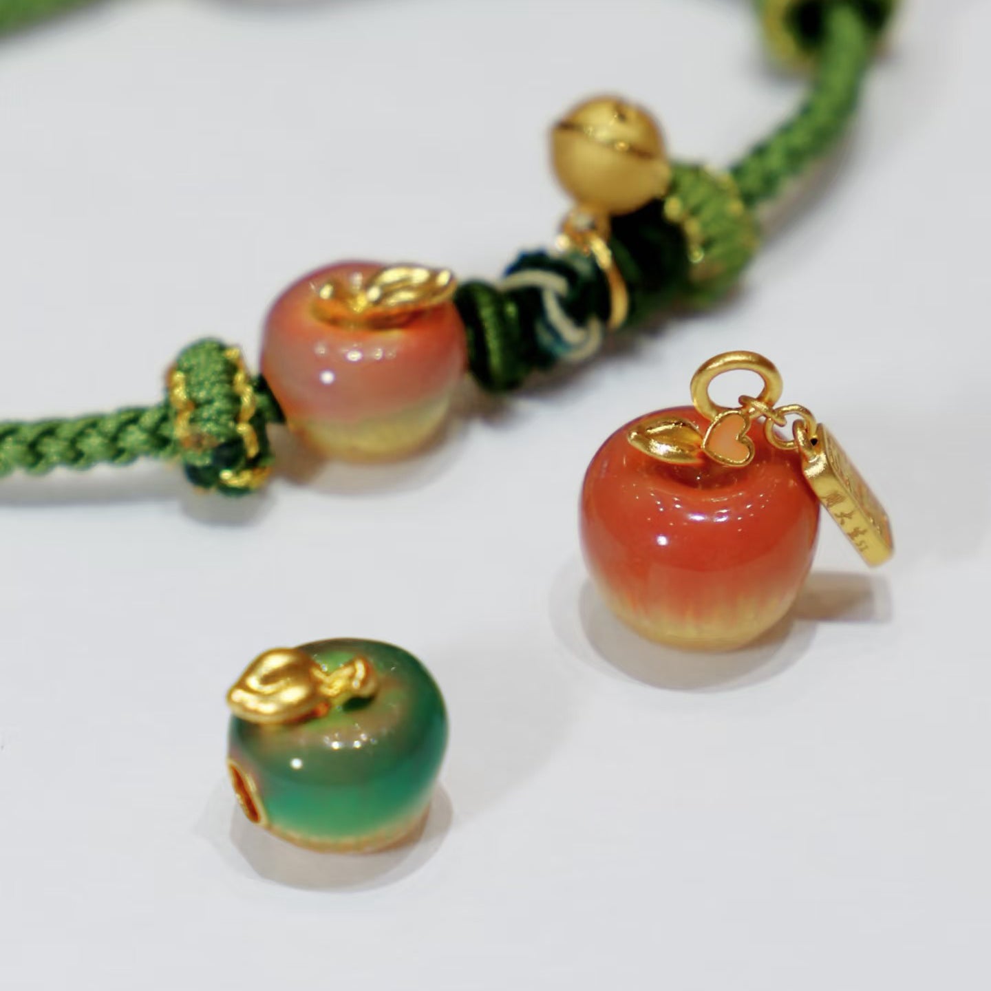 24K Gold Temperature Color Change Enamel Apple Charm