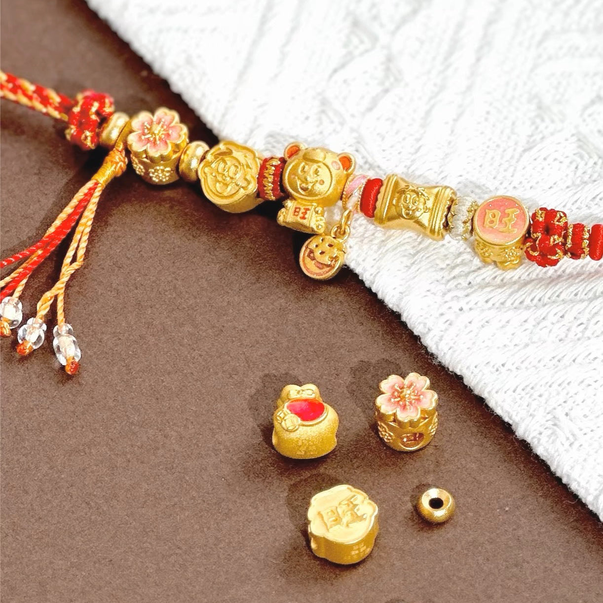 Want Want Co-branded Series 24K Gold Lucky Blessing Charm