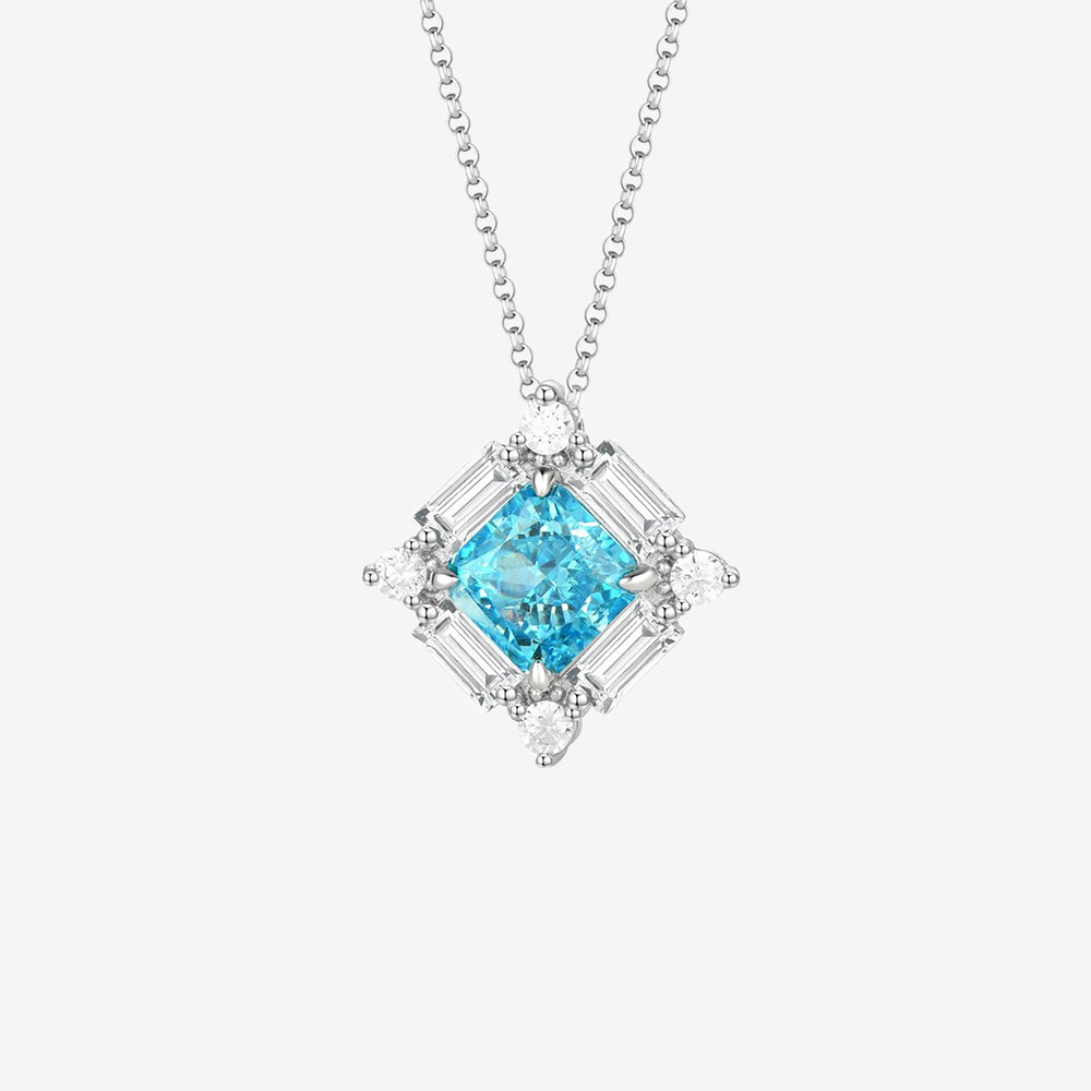 Silver The Heart Of Blue Ocean Necklace