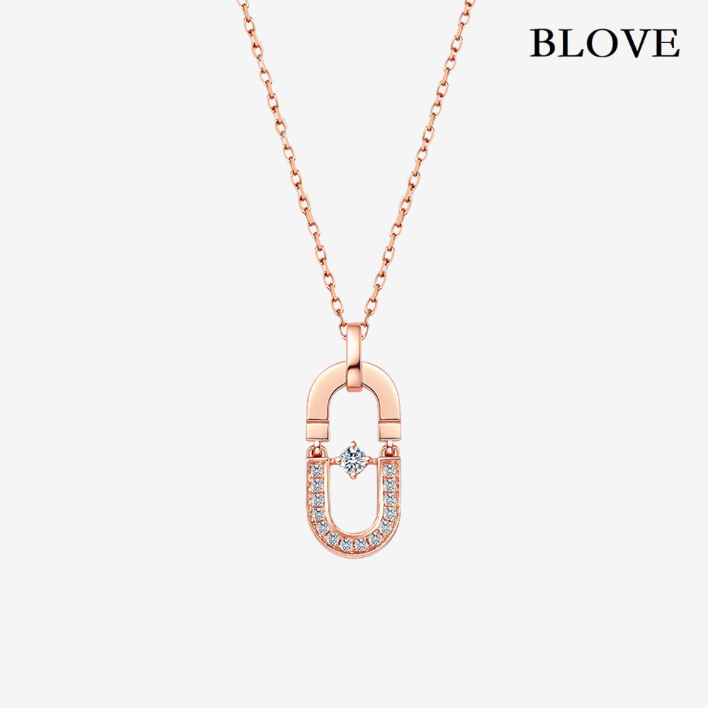 Urban monologue Series Vòng cổ nam châm Đôi Kim Cương Vàng 18K