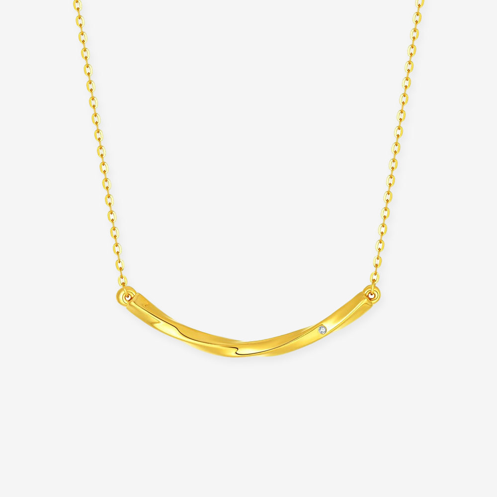 24K Gold Diamond Mobius O-chain Necklace