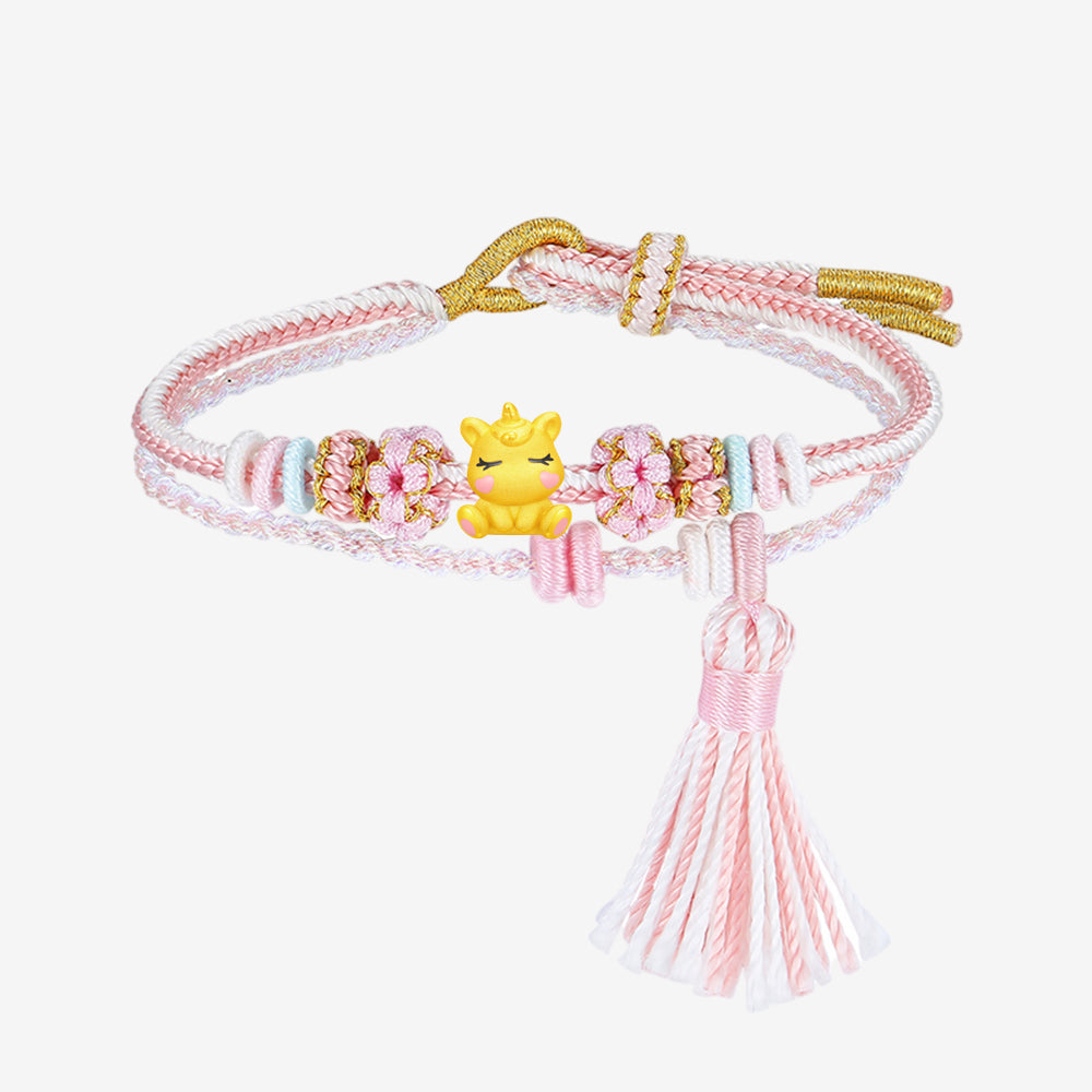 Children's Series 24K Gold Enamel Cute Unicorn Charm